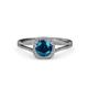 3 - Seana Blue and White Diamond Halo Engagement Ring 