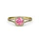 3 - Seana Pink Tourmaline and Diamond Halo Engagement Ring 