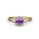 3 - Seana Amethyst and Diamond Halo Engagement Ring 