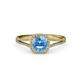 3 - Seana Blue Topaz and Diamond Halo Engagement Ring 
