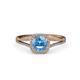 3 - Seana Blue Topaz and Diamond Halo Engagement Ring 
