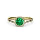 3 - Seana Emerald and Diamond Halo Engagement Ring 