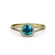 3 - Seana London Blue Topaz and Diamond Halo Engagement Ring 