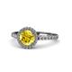 1 - Abeni 1.33 ctw (6.00 mm) Round Yellow Sapphire and Diamond Halo Engagement Ring 