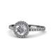 1 - Abeni GIA Certified 1.38 ctw (6.50 mm) Round Diamond (SI/H) and Diamond Halo Engagement Ring  