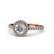 1 - Abeni GIA Certified 1.38 ctw (6.50 mm) Round Diamond (SI/H) and Diamond Halo Engagement Ring  