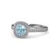 1 - Hain Aquamarine and Diamond Halo Engagement Ring 