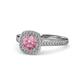 1 - Hain Pink Tourmaline and Diamond Halo Engagement Ring 