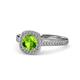 1 - Hain Peridot and Diamond Halo Engagement Ring 