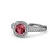 1 - Hain Rhodolite Garnet and Diamond Halo Engagement Ring 