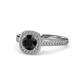 1 - Hain Black and White Diamond Halo Engagement Ring 