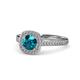 1 - Hain London Blue Topaz and Diamond Halo Engagement Ring 