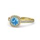 1 - Hain Blue Topaz and Diamond Halo Engagement Ring 