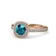 1 - Hain London Blue Topaz and Diamond Halo Engagement Ring 