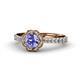 1 - Florus Tanzanite and Diamond Halo Engagement Ring 