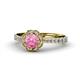 1 - Florus Pink Tourmaline and Diamond Halo Engagement Ring 