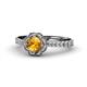 1 - Florus Citrine and Diamond Halo Engagement Ring 