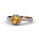 1 - Florus Citrine and Diamond Halo Engagement Ring 