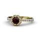1 - Florus Red Garnet and Diamond Halo Engagement Ring 