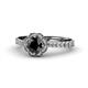 1 - Florus Black and White Diamond Halo Engagement Ring 