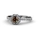 1 - Florus Smoky Quartz and Diamond Halo Engagement Ring 