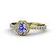 1 - Florus Tanzanite and Diamond Halo Engagement Ring 