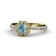 1 - Florus Aquamarine and Diamond Halo Engagement Ring 