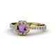 1 - Florus Amethyst and Diamond Halo Engagement Ring 