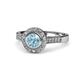 1 - Ara Aquamarine and Diamond Halo Engagement Ring 