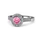 1 - Ara Pink Tourmaline and Diamond Halo Engagement Ring 