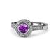 1 - Ara Amethyst and Diamond Halo Engagement Ring 