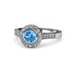 1 - Ara Blue Topaz and Diamond Halo Engagement Ring 