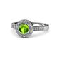 1 - Ara Peridot and Diamond Halo Engagement Ring 