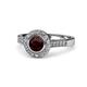 1 - Ara Red Garnet and Diamond Halo Engagement Ring 