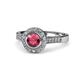 1 - Ara Rhodolite Garnet and Diamond Halo Engagement Ring 