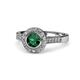 1 - Ara Emerald and Diamond Halo Engagement Ring 