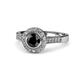 1 - Ara Black and White Diamond Halo Engagement Ring 