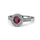 1 - Ara Ruby and Diamond Halo Engagement Ring 