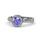 1 - Nora Tanzanite and Diamond Halo Engagement Ring 