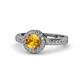 1 - Nora Citrine and Diamond Halo Engagement Ring 