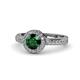 1 - Nora Emerald and Diamond Halo Engagement Ring 