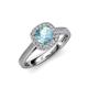 3 - Hain Aquamarine and Diamond Halo Engagement Ring 