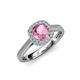 3 - Hain Pink Tourmaline and Diamond Halo Engagement Ring 