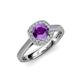 3 - Hain Amethyst and Diamond Halo Engagement Ring 