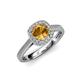 3 - Hain Citrine and Diamond Halo Engagement Ring 