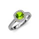 3 - Hain Peridot and Diamond Halo Engagement Ring 