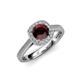 3 - Hain Red Garnet and Diamond Halo Engagement Ring 