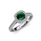 3 - Hain Emerald and Diamond Halo Engagement Ring 