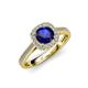 3 - Hain Blue Sapphire and Diamond Halo Engagement Ring 