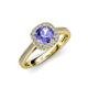 3 - Hain Tanzanite and Diamond Halo Engagement Ring 